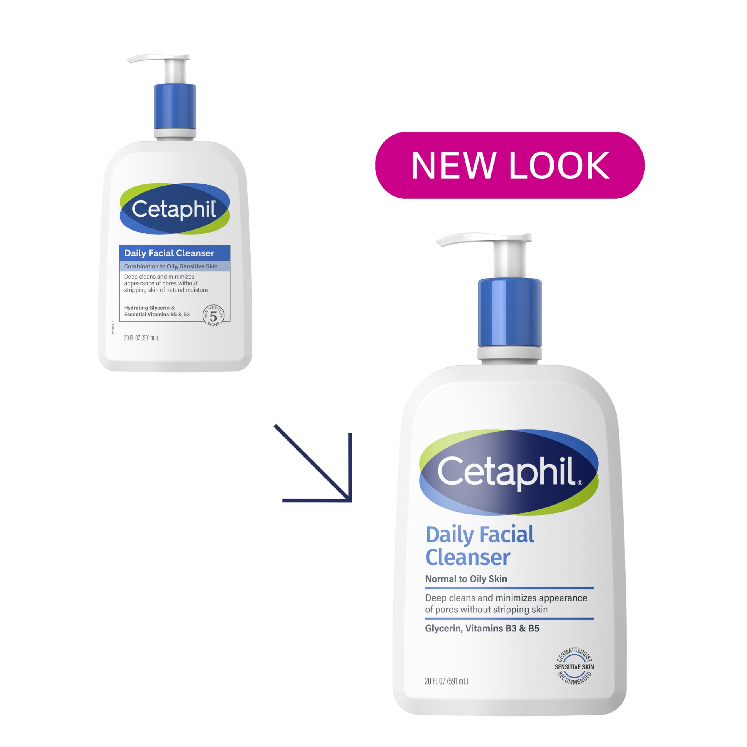 Cetaphil Daily Facial Cleanser For Combination To Oily, Sensitive Skin 591ml