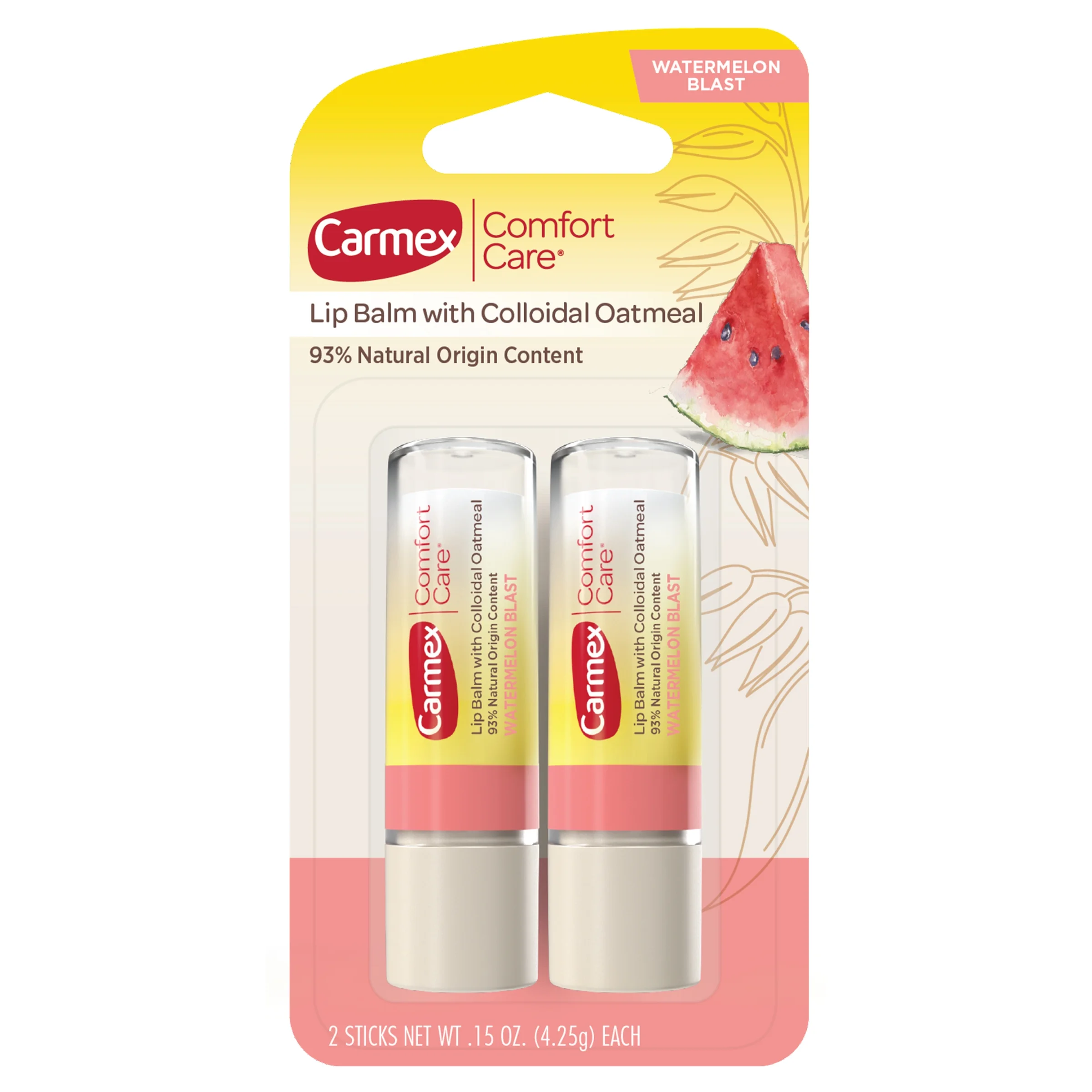 Carmex Comfort Care Lip Balm Colloidal Oatmeal Stick - Watermelon Blast