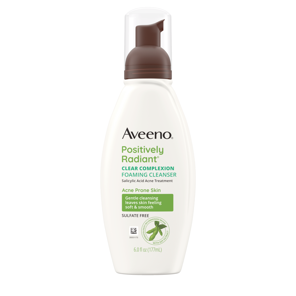 Aveeno Positively Radiant Clear Complexion Foaming Facial Cleanser Oil-Free 177ml